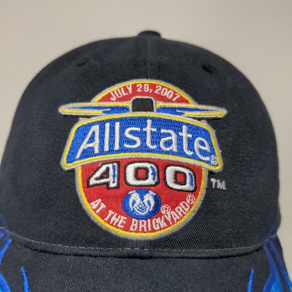 Main Gate Men's Allstate Brickyard 400 Strapback Hat Black 2007 Flames - Picture 4 of 11
